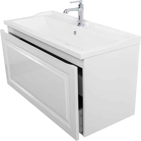 Тумба подвесная с раковиной Cezares GIUBILEO-N-100-1C-SO-BL 100 см, Bianco Lucido - фото 7