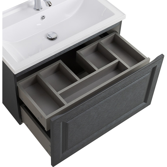 Тумба подвесная с раковиной Cezares GIUBILEO-N-80-1C-SO-TIT-P 80 см, титан - фото 5