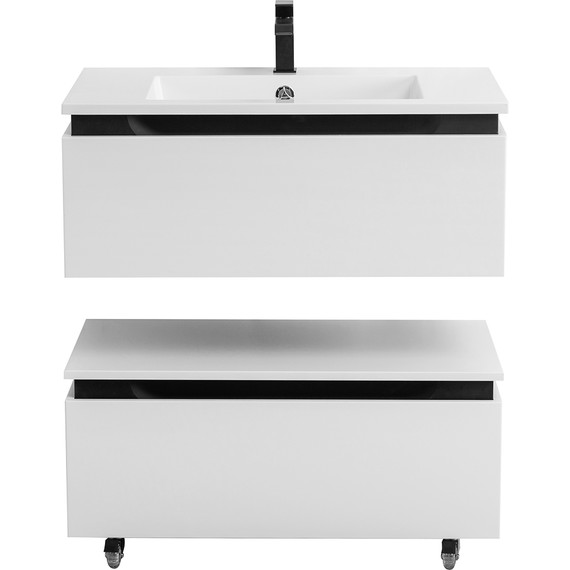 Тумба подвесная с раковиной Cezares SLIDER-800-1C-SO-BO 80 см, Bianco Opaco - фото 6