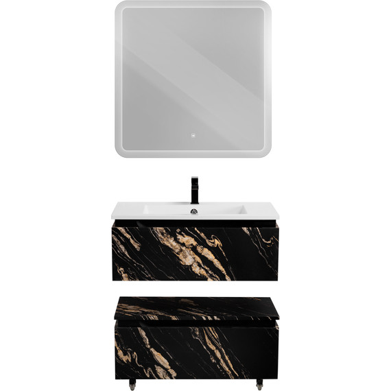 Тумба подвесная с раковиной Cezares SLIDER-800-1C-SO-NF-P 80 см, чёрный фьюжн - фото 17