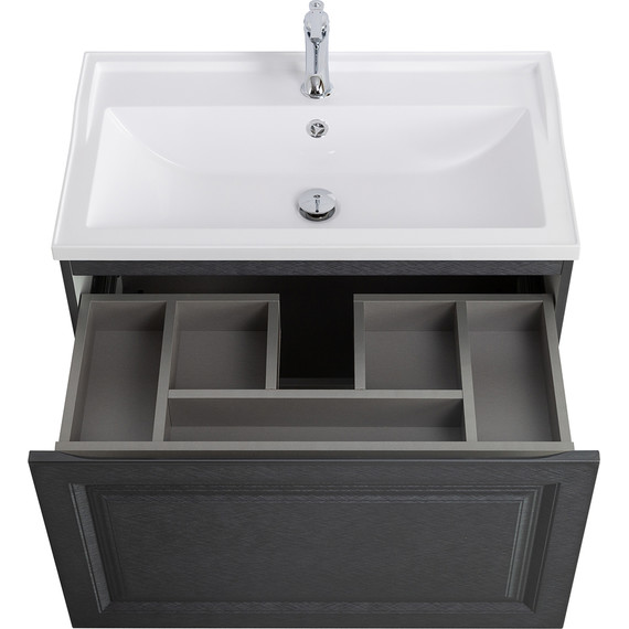 Тумба подвесная с раковиной Cezares GIUBILEO-N-80-1C-SO-TIT-P 80 см, титан - фото 4