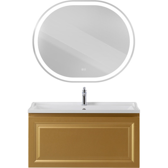 Тумба подвесная с раковиной Cezares GIUBILEO-N-100-1C-SO-BORO-P 100 см, брашированное золото - фото 13