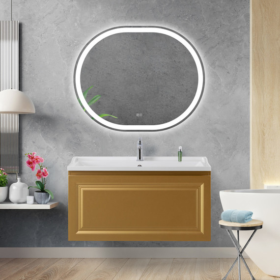 Тумба подвесная с раковиной Cezares GIUBILEO-N-100-1C-SO-BORO-P 100 см, брашированное золото - фото 10