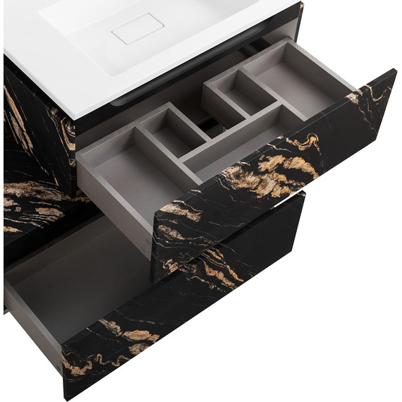 Тумба подвесная с раковиной Cezares SLIDER-800-1C-SO-NF-P 80 см, чёрный фьюжн - фото 9