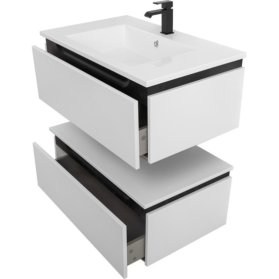 Тумба подвесная с раковиной Cezares SLIDER-800-1C-SO-BO 80 см, Bianco Opaco - фото 10