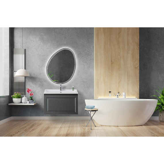 Тумба подвесная с раковиной Cezares GIUBILEO-N-80-1C-SO-TIT-P 80 см, титан - фото 11