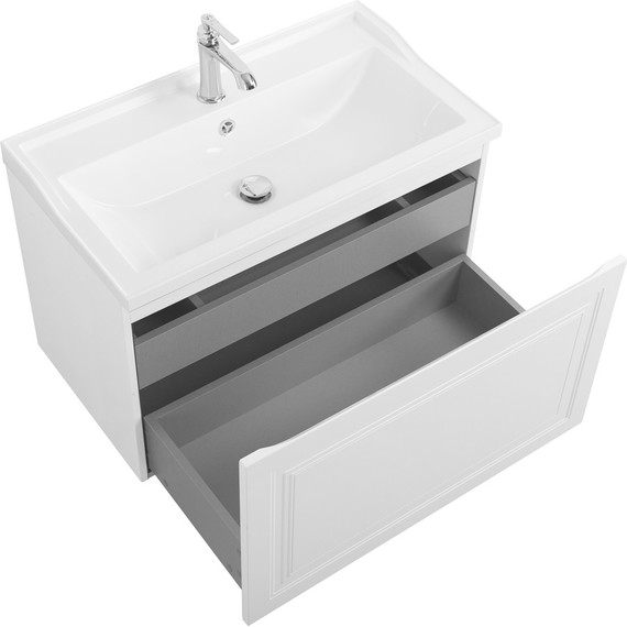 Тумба подвесная с раковиной Cezares GIUBILEO-N-80-1C-SO-BL 80 см, Bianco Lucido - фото 3