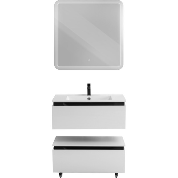 Тумба подвесная с раковиной Cezares SLIDER-800-1C-SO-BO 80 см, Bianco Opaco - фото 15