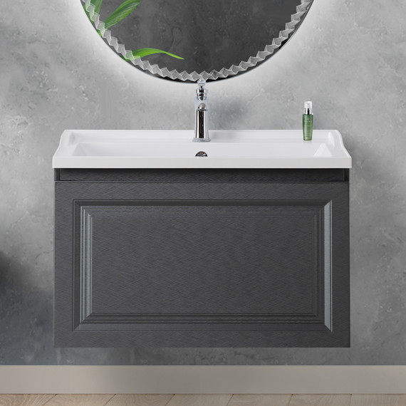 Тумба подвесная с раковиной Cezares GIUBILEO-N-80-1C-SO-TIT-P 80 см, титан - фото 10