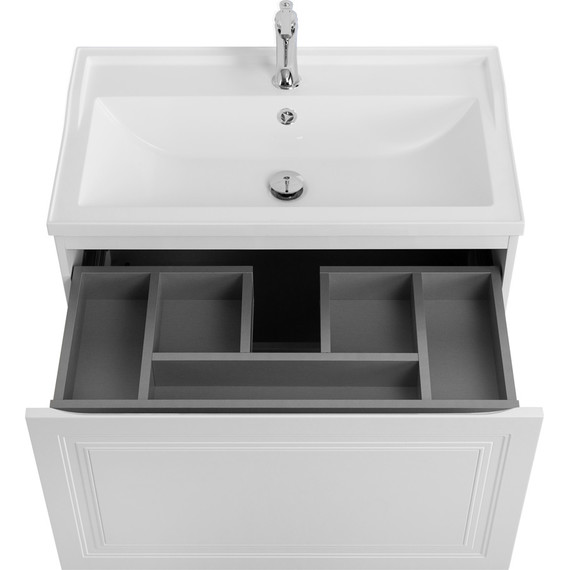 Тумба подвесная с раковиной Cezares GIUBILEO-N-80-1C-SO-BL 80 см, Bianco Lucido - фото 4