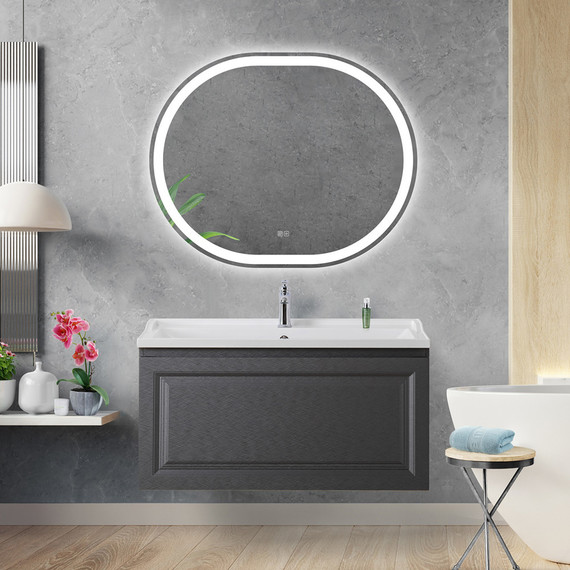 Тумба подвесная с раковиной Cezares GIUBILEO-N-100-1C-SO-TIT-P 100 см, титан - фото 10