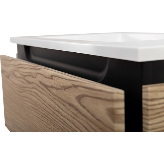 Тумба подвесная с раковиной Cezares SLIDER-800-1C-SO-RT-P 80 см, дуб тангент - фото 11