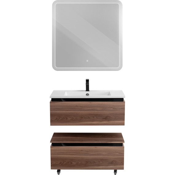 Тумба подвесная с раковиной Cezares SLIDER-800-1C-SO-NA-P 80 см, орех дымчатый - фото 16