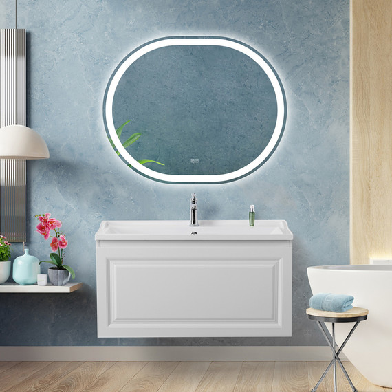 Тумба подвесная с раковиной Cezares GIUBILEO-N-100-1C-SO-BL 100 см, Bianco Lucido - фото 9