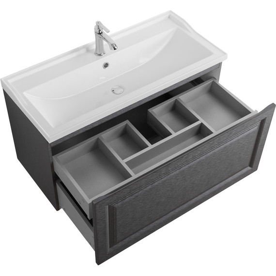 Тумба подвесная с раковиной Cezares GIUBILEO-N-100-1C-SO-TIT-P 100 см, титан - фото 4