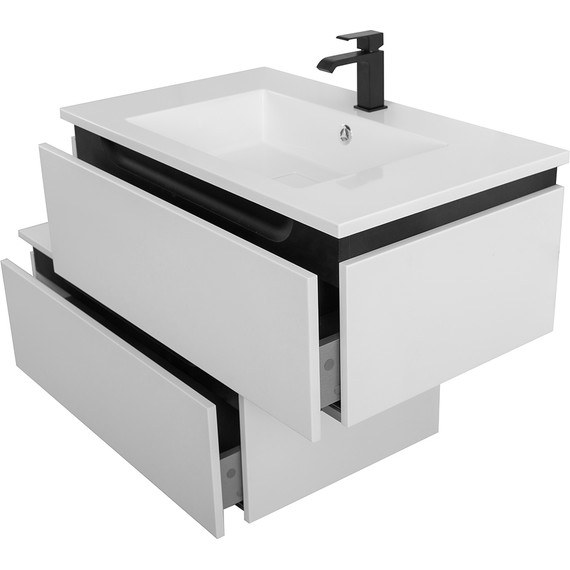 Тумба подвесная с раковиной Cezares SLIDER-800-1C-SO-BO 80 см, Bianco Opaco - фото 9