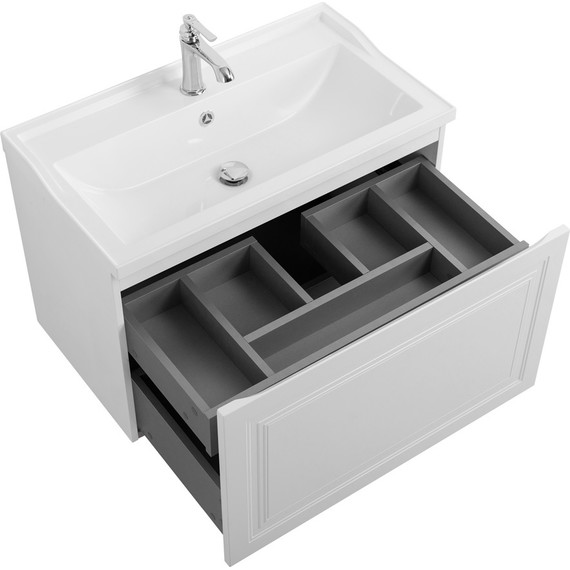 Тумба подвесная с раковиной Cezares GIUBILEO-N-80-1C-SO-BL 80 см, Bianco Lucido - фото 5