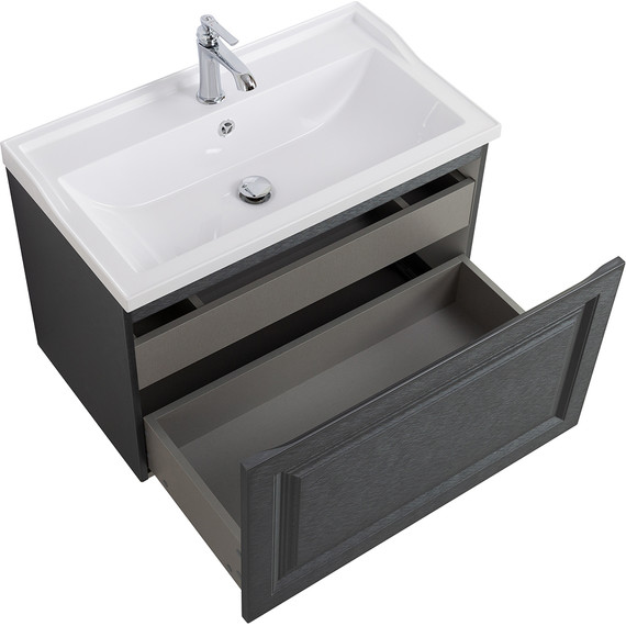 Тумба подвесная с раковиной Cezares GIUBILEO-N-80-1C-SO-TIT-P 80 см, титан - фото 3