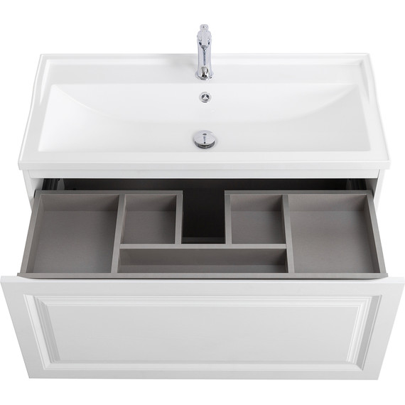 Тумба подвесная с раковиной Cezares GIUBILEO-N-100-1C-SO-FS-P 100 см, ясень брашированный - фото 4