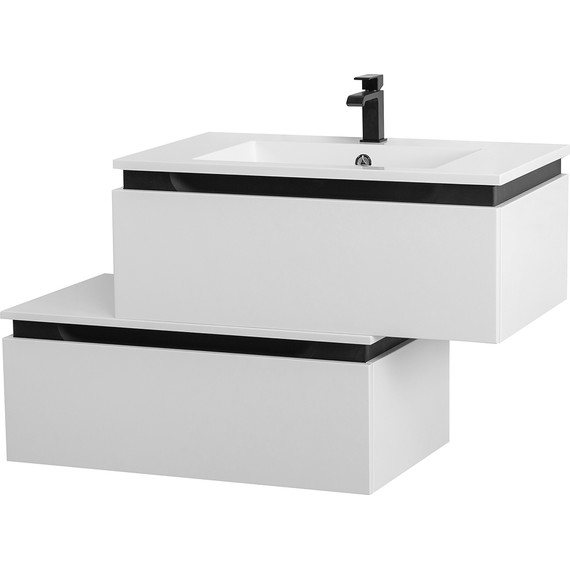 Тумба подвесная с раковиной Cezares SLIDER-800-1C-SO-BO 80 см, Bianco Opaco - фото 3