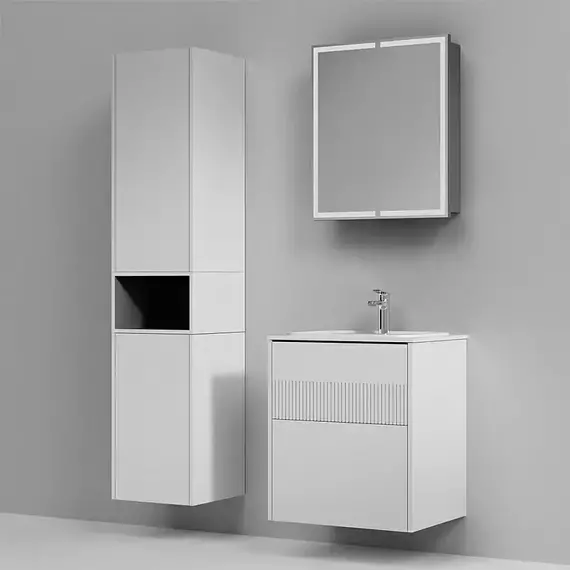 Тумба подвесная с раковиной AM.PM Func 60 см M8FFUX0602WM, белая матовая, Цвет фасада: белый матовый - фото 5