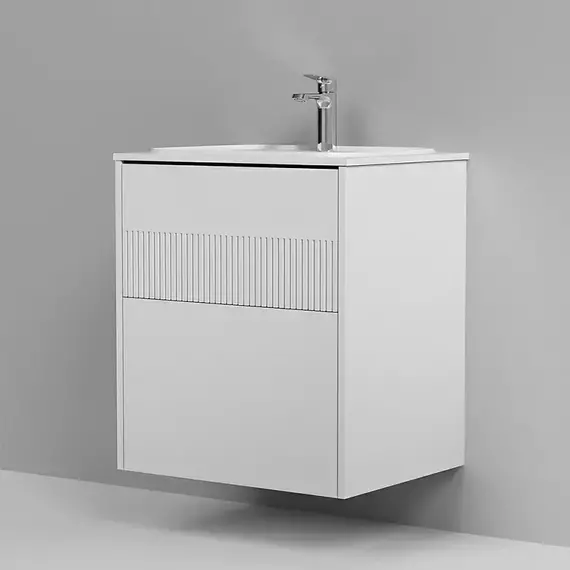 Тумба подвесная с раковиной AM.PM Func 60 см M8FFUX0602WM, белая матовая, Цвет фасада: белый матовый - фото 6