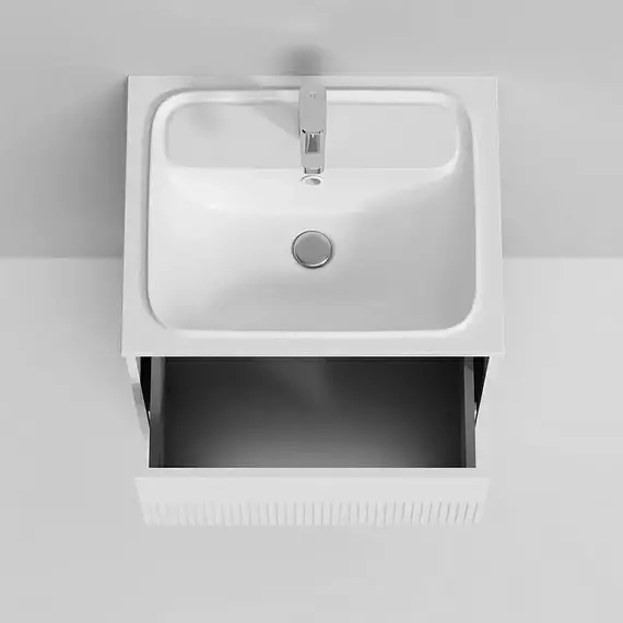 Тумба подвесная с раковиной AM.PM Func 60 см M8FFUX0602WM, белая матовая, Цвет фасада: белый матовый - фото 7