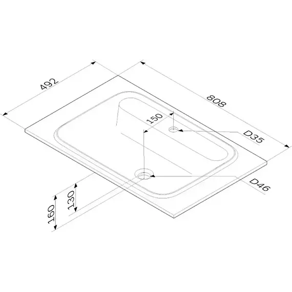 Тумба подвесная с раковиной AM.PM Func 80 см M8FFUX0802WM, белая матовая, Цвет фасада: белый матовый - фото 11