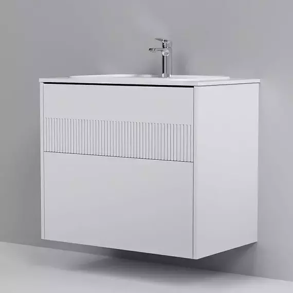 Тумба подвесная с раковиной AM.PM Func 80 см M8FFUX0802WM, белая матовая, Цвет фасада: белый матовый - фото 6