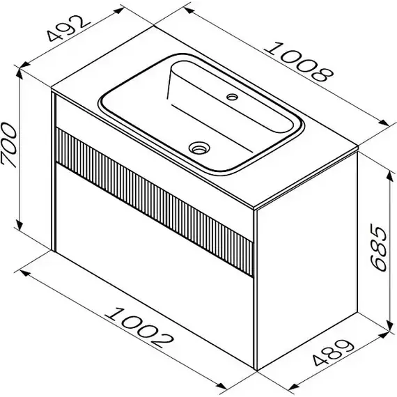 Тумба подвесная с раковиной AM.PM Func 100 см M8FFUX1002WM, белый матовый, Цвет фасада: белый матовый - фото 12
