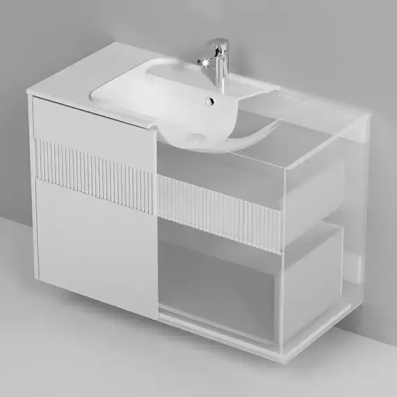 Тумба подвесная с раковиной AM.PM Func 100 см M8FFUX1002WM, белый матовый, Цвет фасада: белый матовый - фото 10