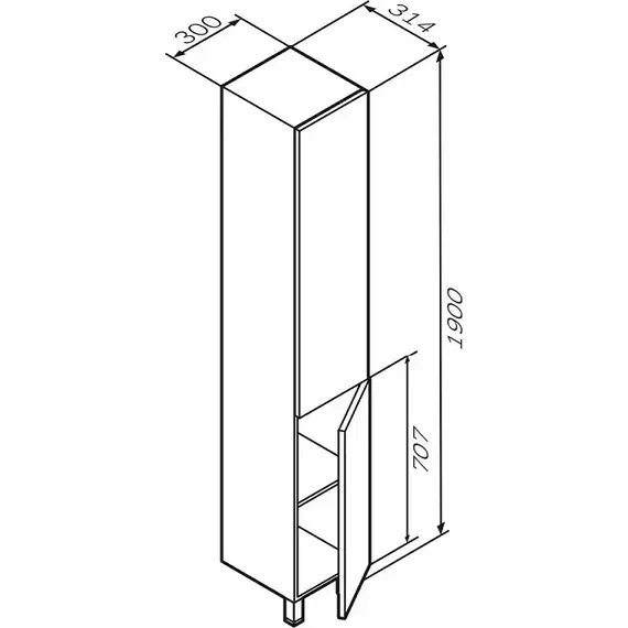 Пенал напольный Am.Pm Gem S 30 см M90CSR0306HF, орех - фото, картинка 7 Пенал напольный Am.Pm Gem S 30 см M90CSR0306HF, орех - фото 7