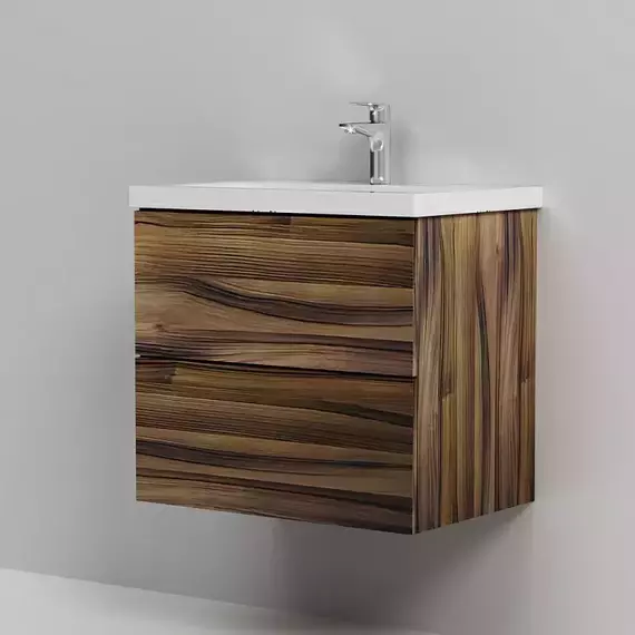 Тумба подвесная с раковиной AM.PM Gem 60 см M90FHX0602HF, орех, Цвет фасада: тёмное дерево - фото, картинка 5 Тумба подвесная с раковиной AM.PM Gem 60 см M90FHX0602HF, орех, Цвет фасада: тёмное дерево - фото 5