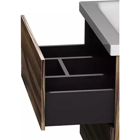 Тумба подвесная с раковиной AM.PM Gem 60 см M90FHX0602HF, орех, Цвет фасада: тёмное дерево - фото, картинка 6 Тумба подвесная с раковиной AM.PM Gem 60 см M90FHX0602HF, орех, Цвет фасада: тёмное дерево - фото 6