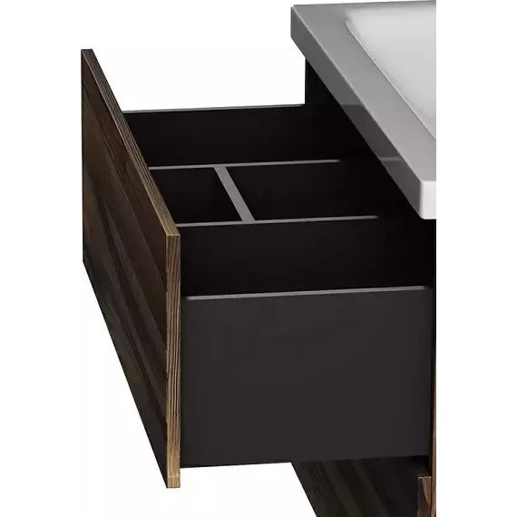 Тумба подвесная с раковиной AM.PM Gem 75 см M90FHX0752HF, орех, Цвет фасада: тёмное дерево - фото 6