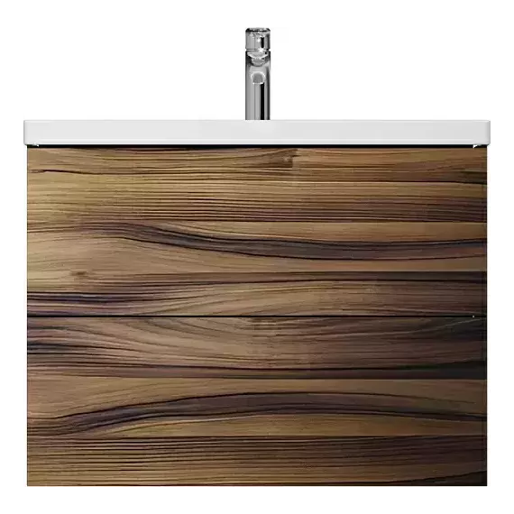 Тумба подвесная с раковиной AM.PM Gem 75 см M90FHX0752HF, орех, Цвет фасада: тёмное дерево - фото 7