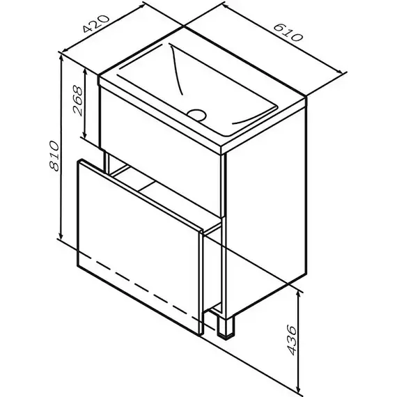 Тумба с раковиной AM.PM Gem 60 см M90FSX06022GM32, графит матовый, Цвет фасада: графит матовый - фото, картинка 5 Тумба с раковиной AM.PM Gem 60 см M90FSX06022GM32, графит матовый, Цвет фасада: графит матовый - фото 5