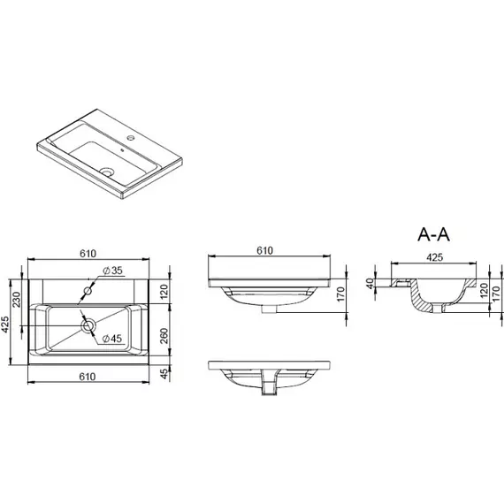 Тумба с раковиной AM.PM Gem 60 см M90FSX06022GM32, графит матовый, Цвет фасада: графит матовый - фото, картинка 6 Тумба с раковиной AM.PM Gem 60 см M90FSX06022GM32, графит матовый, Цвет фасада: графит матовый - фото 6