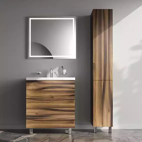 Тумба напольная с раковиной AM.PM Gem 75 см M90FSX0752HF, орех, Цвет фасада: тёмное дерево - фото 4