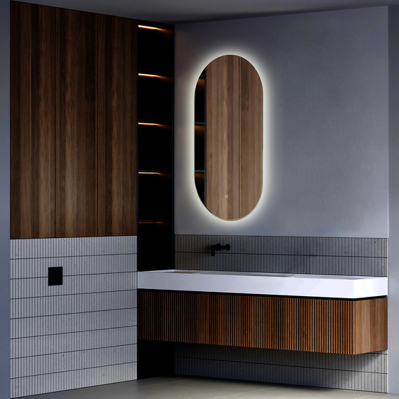 Зеркало Azario Viva 55 см LED-00002689, чёрный - фото 13