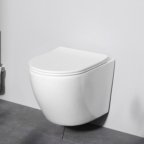 Унитаз подвесной безободковый AM.PM Like C801900SC (Система смыва торнадо) с крышкой микролифт - фото, картинка 4 Унитаз подвесной безободковый AM.PM Like C801900SC (Система смыва торнадо) с крышкой микролифт - фото 4