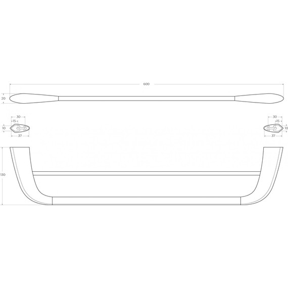 Полотенцедержатель Cezares Liner LINER-THD-60-01, Цвет производителя: хром - фото 2