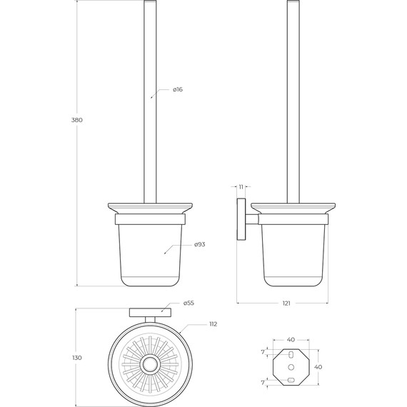 Ёршик для унитаза Cezares Relax RELAX-TBS-V-GM, цвет оружейная сталь - фото 2
