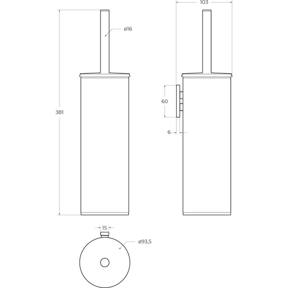 Ёршик для унитаза Cezares Relax RELAX-TBS-M-BORO, цвет брашированное золото - фото 3