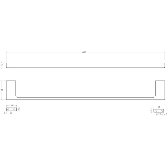 Полотенцедержатель Cezares Slider SLIDER-TH-60-GM, цвет оружейная сталь - фото 3