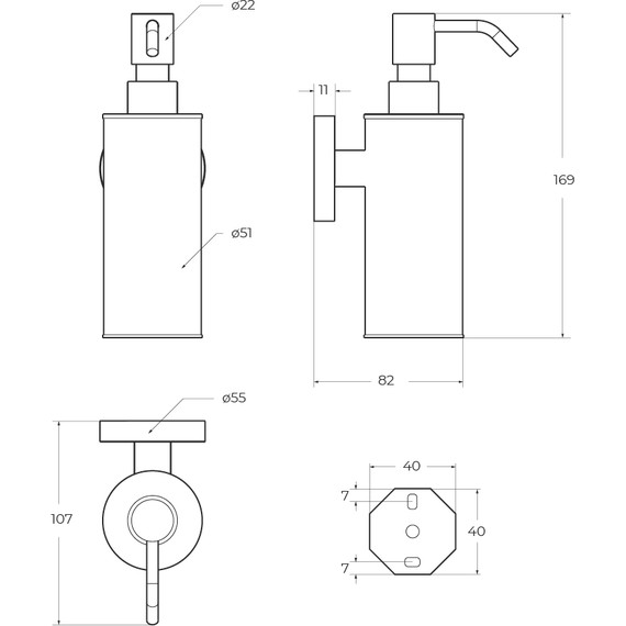 Дозатор для жидкого мыла Cezares Relax RELAX-SOIS-M-GM, цвет оружейная сталь - фото 2