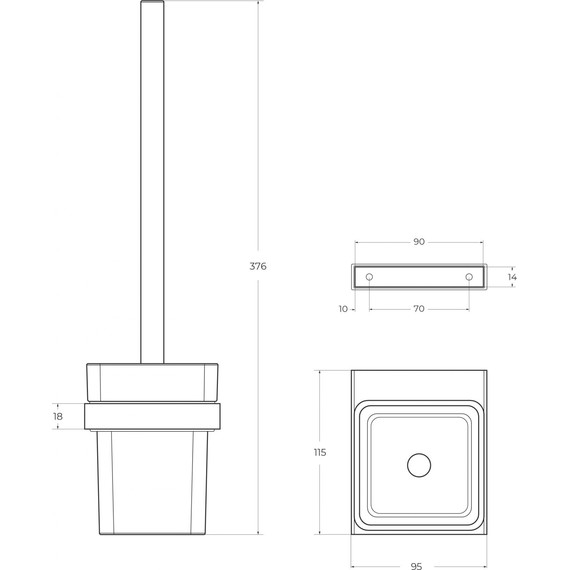 Ёршик для унитаза Cezares Slider SLIDER-TBS-V-01 - фото 3