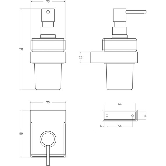 Дозатор для жидкого мыла Cezares Slider SLIDER-SOIS-V-NOP, цвет чёрный матовый - фото 2