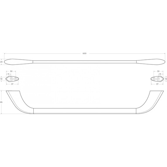 Полотенцедержатель Cezares Liner LINER-TH-60-01, Цвет производителя: хром - фото 2