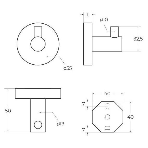 Крючок Cezares Relax RELAX-HK-GM, цвет оружейная сталь - фото 2